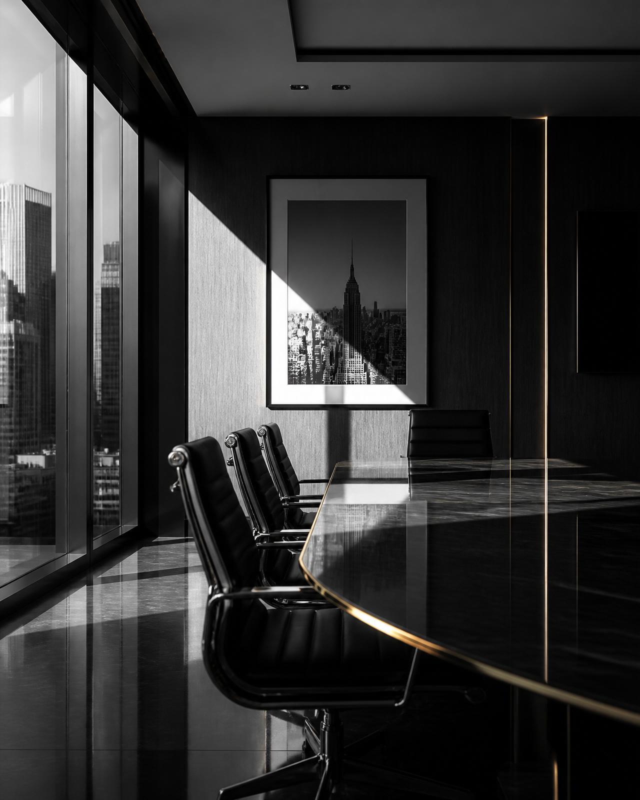 Modern executive boardroom